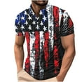 thumbnail image 2 of American Flag Shirt Mens Mens Independence Day Shirt Red White and Blue Shirt 4th of July Shirts Mens Mens Memorial Day Shirt Men's Summer Button Printed Short Sleeved Lapel Top, 2 of 7