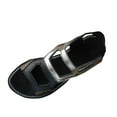 thumbnail image 3 of HVOBTTY Women's Summer Fashion Casual Versatile Hollow Out Cushioned Flat Sole Roman Beach Slide Sandals Silver, 37, 3 of 5