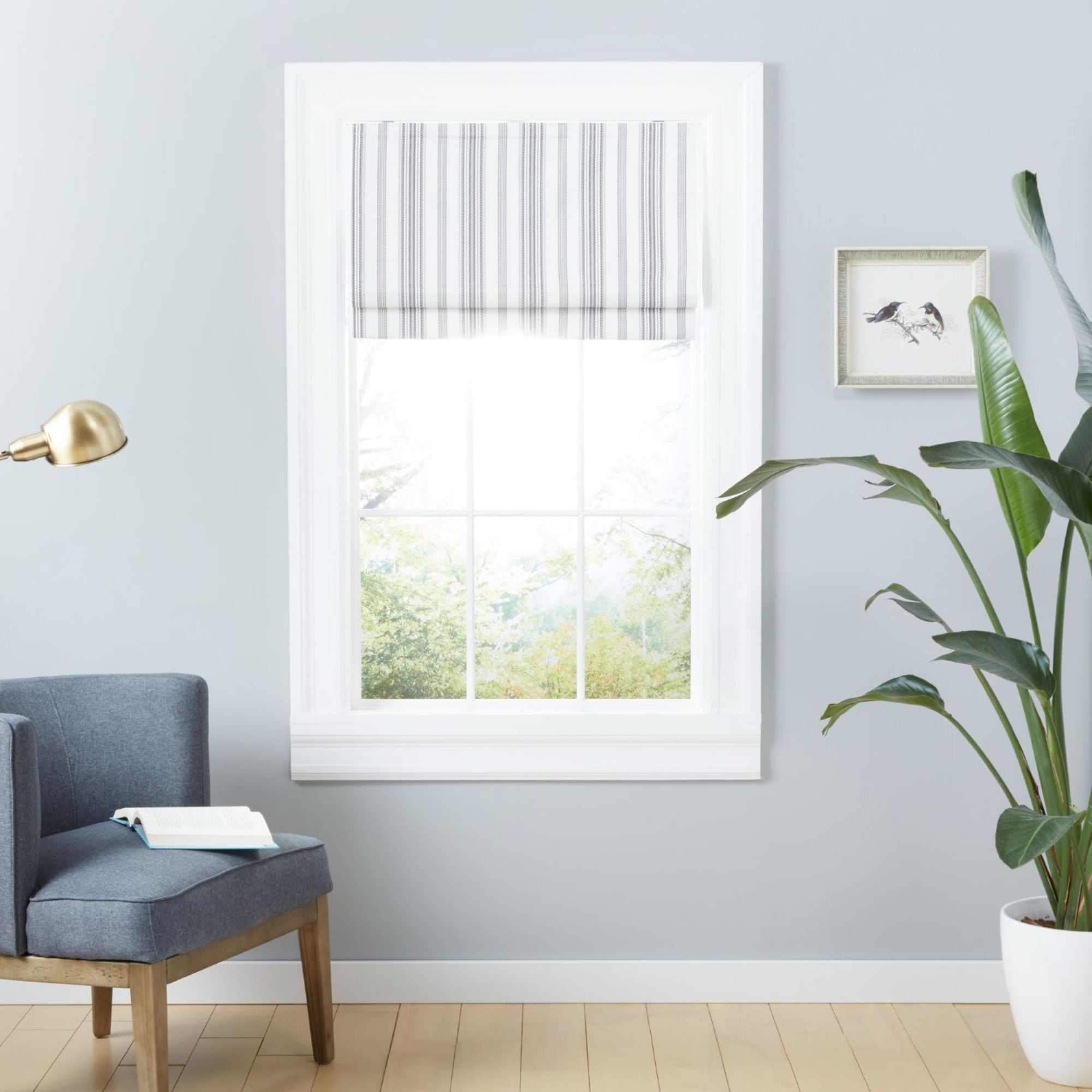 Exclusive Home Ricardo Total Blackout Roman Shade, 27"x64", Black