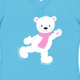 thumbnail image 4 of Inktastic Polar Bear, White Bear, Ice Skating Bear, Scarf Women's V-Neck T-Shirt, 4 of 5