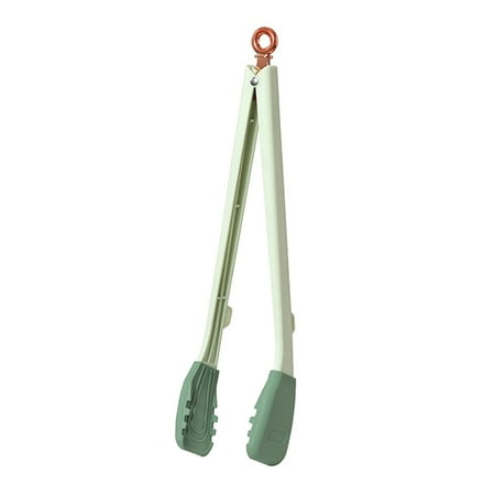 

JWF Mall BBQ Clip Heatproof Long Handle Food Grade Silicone Head Kitchen Labor-saving Food Tong Cooking Steak Clip Home Supplies