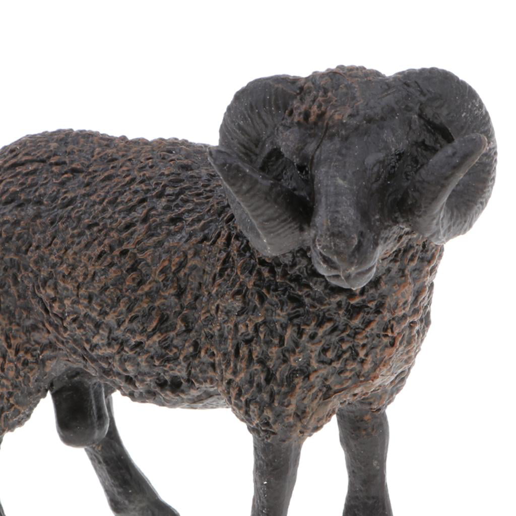 Realistic Farm Animal Model Figure Kids Educational Toy Black Sheep 