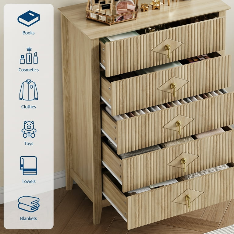 Dresser for Bedroom with 5 Drawers, five drawer storage organizer
