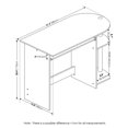 thumbnail image 2 of Pemberly Row Easy Assembly Computer Desk in White Stainless Steel Tubes, 2 of 5