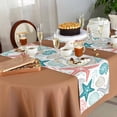 thumbnail image 6 of Table Runner 72 Inches Long for Kitchen Dining, Red Teal Starfish Coastal Dresser Scarf Farmhouse, Dining Table Decorations for Wedding/Parties, Summer Beach Nautical Coral Sea 14 x 72 In, 6 of 9