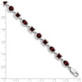thumbnail image 3 of Sterling Silver Rhodium Plated Garnet Bracelet (7 X 6) Made In Thailand qx585ga, 3 of 5
