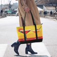 thumbnail image 4 of FORMRS Canvas Laptop Tote Bag for Women with 15.6" Computer Compartments Shoulder Handbag, Orange Cocktails, 4 of 7