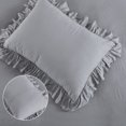 thumbnail image 3 of Haperlare 3 Pcs King Size Ruffle Duvet Cover Set Soft Washed Microfiber Vintage French Duvet Cover with Button Closure, Gray, 3 of 8