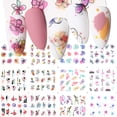 thumbnail image 3 of 12 unidades/juego de pegatinas para uñas, plantillas para manicura, pegatinas para decoración de uña Meterk D008, 3 of 5