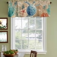 thumbnail image 4 of 2 Pack Valances for Windows, Brown Sea Turtle Coastal Window Valances for Living Room/Bedroom/Bathroom, Nautical Coral Ocean Vintage Light Filtering Kitchen Curtain Valance 42"W x12" L, 4 of 9