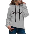 thumbnail image 2 of Gibobby Tops Mujeres Casual Casual de mujeres con capucha larga - Sudor de mangas Mujeres Hoodies & Sudaderas （Gris， L), 2 of 3