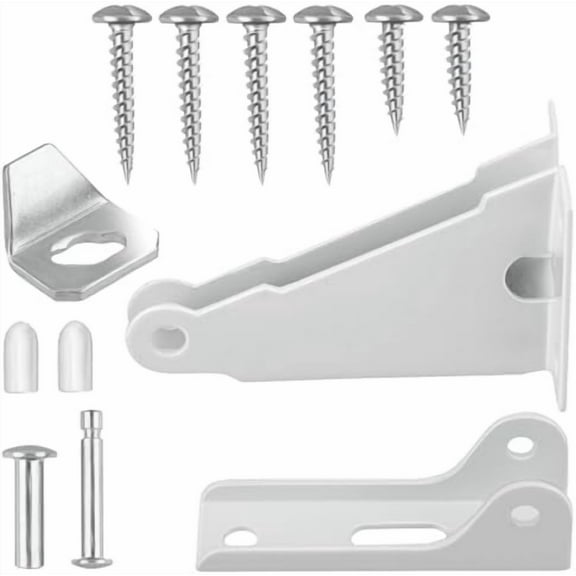 Screen Door Closer Bracket Kit with Pins & Screws, Replacement for Wright Products (White).