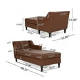 thumbnail image 6 of Noble House Derudder Indoor Contemporary Sectional Sofas, Cognac Brown, 6 of 16