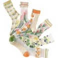 thumbnail image 2 of YooGuoGuo Women's 6 Pairs Sheer Mesh Floral Print Socks Transparent Soft Crew Socks, 2 of 6
