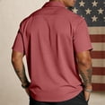 thumbnail image 4 of Men's US 250th Anniversary Polo Shirt with Distressed Flag Print and Button Front Featuring Mesh Fabric for Independence Day Celebration Patriotic Events or Summer Parties Red XL, 4 of 4