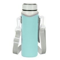 Uxcell 12 oz Neoprene Insulated Water Bottle Sleeve with Strap, Light Blue