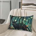 thumbnail image 5 of Uemuo Mystical Black Cat Fireflies Print Throw Pillow Case – Cozy & Soft Cushion Cover, Hypoallergenic Pillow Case for Sleeping, Perfect for Women with Envelope Closure-16"x24", 5 of 6
