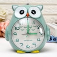 thumbnail image 1 of Reloj despertador infantil silencioso verde con luz nocturna, función de repetición y alarma fuerte, funciona con pilas., 1 of 5