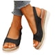 thumbnail image 3 of Bmisegm Women's Slope High Heel Sandals Fish Mouth Fashion Sandals Womens Sandals Summer Black 8.5, 3 of 9