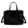 thumbnail image 3 of Bolso Hombro Piel Sintética para Mujer Mini Mano Esponjoso Viajes() Color Blanco, 3 of 9