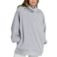 thumbnail image 6 of Zpanxa Oversized Sweatshirt for Women Long Sleeve Cowl Neck Pullover Casual Loose Fall Cute Tunic Tops with Pockets Winter Clothes for Women Teen Girls Gray XL, 6 of 6