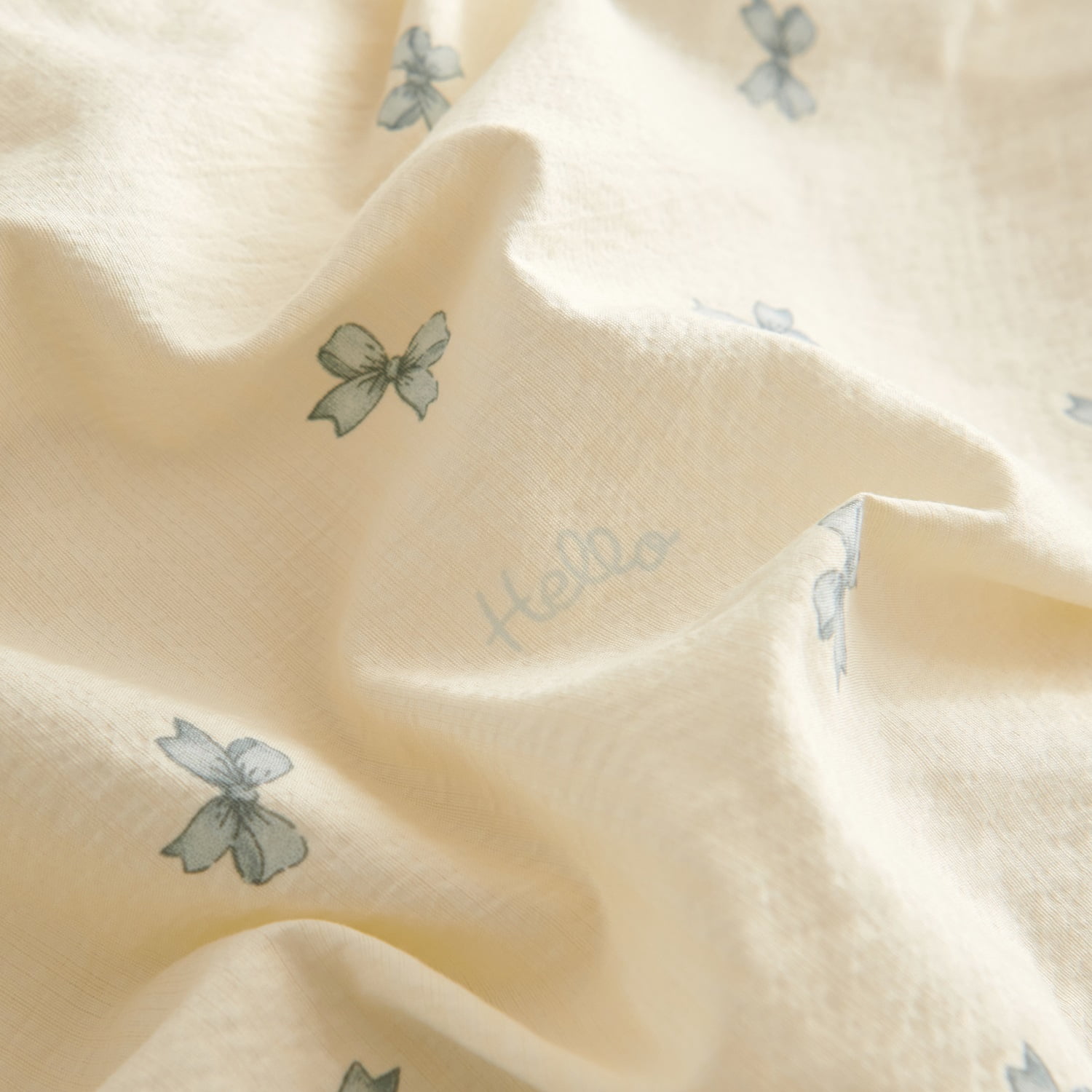 3 Pieces Bow Jacquard Duvet Cover Cartoon Blue Bowknot Pattern Comforter Cover Soft Breathable Cute Coquette Bedding,Full Size