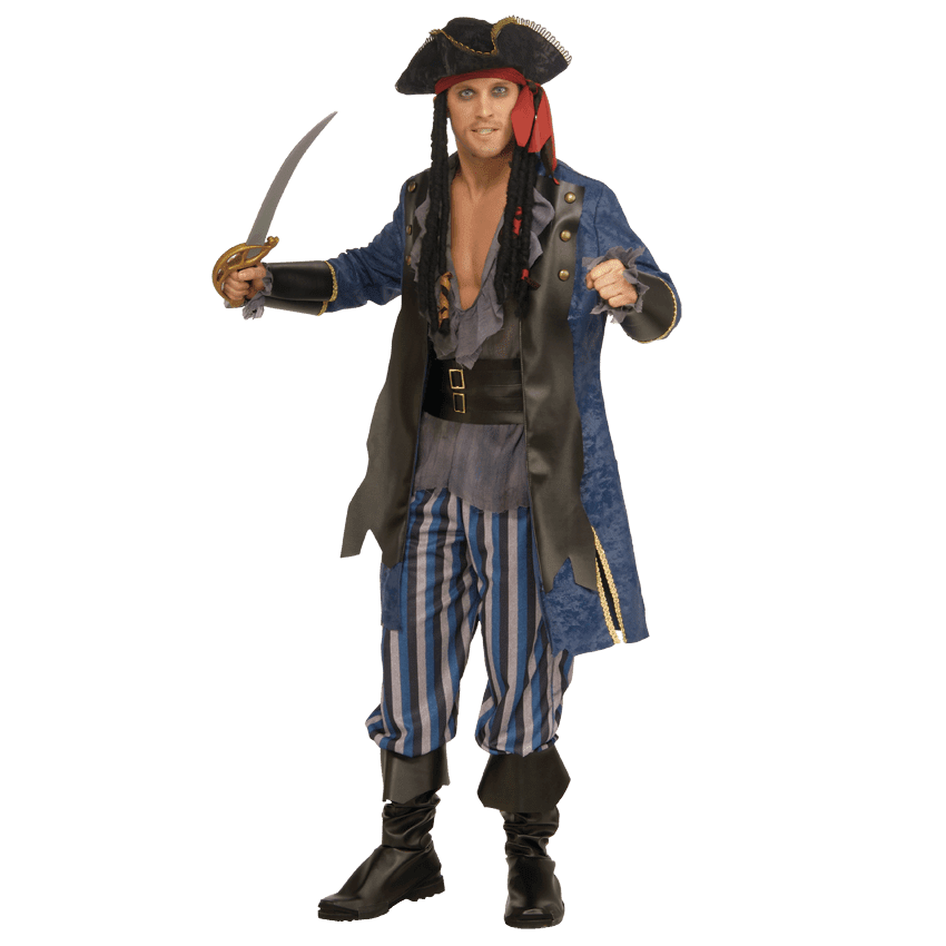 Mens Pirate Captain Costume, size standard Leather by Medieval
