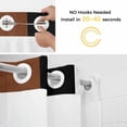 thumbnail image 5 of Brown Black White No Hook Shower Curtain Waterproof, Bathroom Curtains with Snap in Liners and See Through Top Window, Contemporary Boho Modern Art Hotel Style Bathtub Curtains Shower 48"Wx72"L, 5 of 8