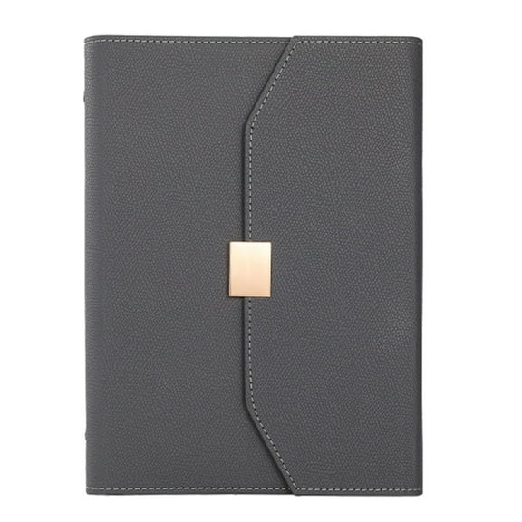 PU Leather Journal Refillable 6 Rings Binder Notebook with Pen Slot and Card Holder 200Pages Lined for Women Men Student