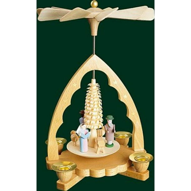 Nativity German Christmas Pyramid Carousel Made in Erzgebirge Germany New 7 inch