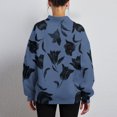 thumbnail image 4 of Wutalume Women's Fashion Floral Print Long Sleeve High Neck Sweatshirt Top, Elegant and Comfortable for Casual and Dressy Wear, with a Relaxed Fit and Beautiful Patterns,Blue XL, 4 of 5