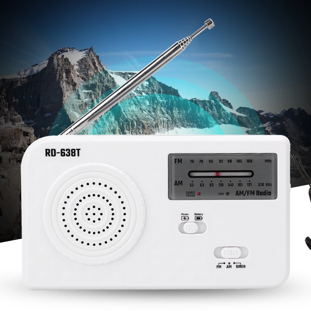 RD?638T Portable Solar Powered Hand Crank AM FM Radio Emergency with LED Flashlight