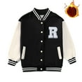 thumbnail image 2 of MEZZALL Kids Baseball Jacket Boys Girls Warm Thickened Outerwear Autumn Winter Seasons Youth Children Coats Comfort Long Sleeve Tops, 2 of 4