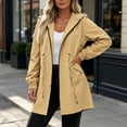 thumbnail image 6 of Xaqiouau Womens Waterproof Rain Jacket Hooded Lightweight Raincoat Casual Windbreaker Long Outdoor Coat With Pockets, 6 of 8