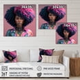 thumbnail image 4 of Designart Pink And Blue African American Woman VI Canvas Wall Art, 4 of 5