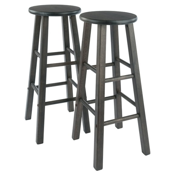 Winsome Wood Element 2-Pc Bar Stool Set, 29", Oyster Gray Finish
