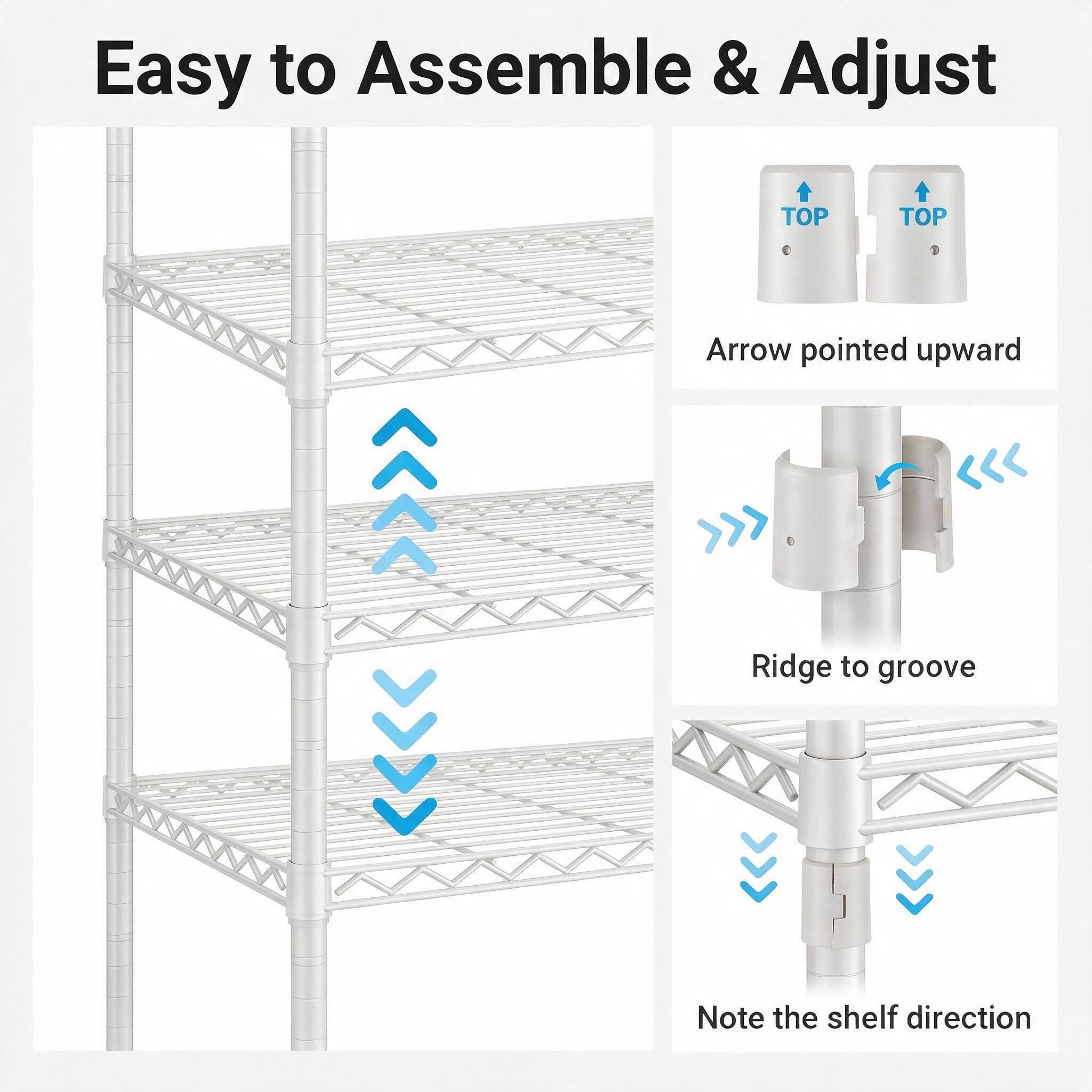 Sailvan 640LBS Heavy Duty Rolling Clothes Rack, 47" Garment Rack with Wheels, Metal Freestanding Portable Closet, 2 Hanging Rods & 3 Shelves,White