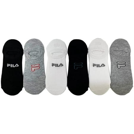 Fila Women's 6-Pack Mesh Logo Super No Show Socks Multi