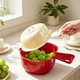 thumbnail image 5 of Cozival Cute Double Layer Colander Strainer Bowl, Detachable Small Plastic Fruit Vegetable Washing Basket with Handle and Hanging Hole, BPA Free Food Grade Berry Strainer for Kitchen（Multicolor）, 5 of 5