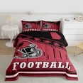 thumbnail image 2 of jejeloiu Football Sport Full Size Comforter Sets,Red Black Bedding Sets For Rugby Gamer Reversible 3 Pieces, 2 of 8