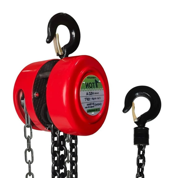 Hand Chain Hoist, 2200 lbs /1 Ton Capacity Chain Block, 9.8ft/3m Torin Manual Chain Fall for Lifting Good in Transport & Workshop