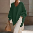 thumbnail image 5 of SeekIslan Women's Sweaters with V Neck Long Sleeve Loose Knit Poncho Pullover, 5 of 7