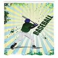 thumbnail image 3 of Ambesonne Green Shower Curtain, Grunge Baseball Pop Art, 69"Wx75"L, Green Yellow, 3 of 5