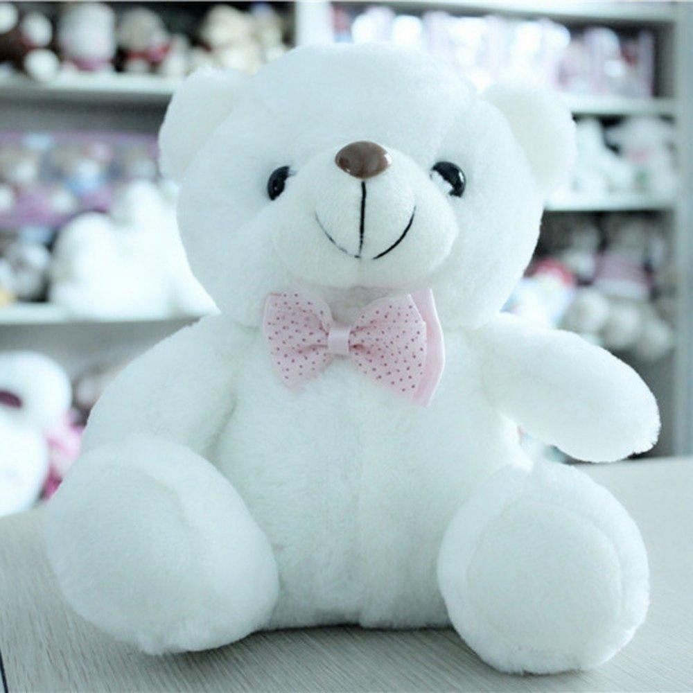 Lovely LED Light Plush Stuffed Bear Soft Doll Baby Kids Birthday Gift 30CM 