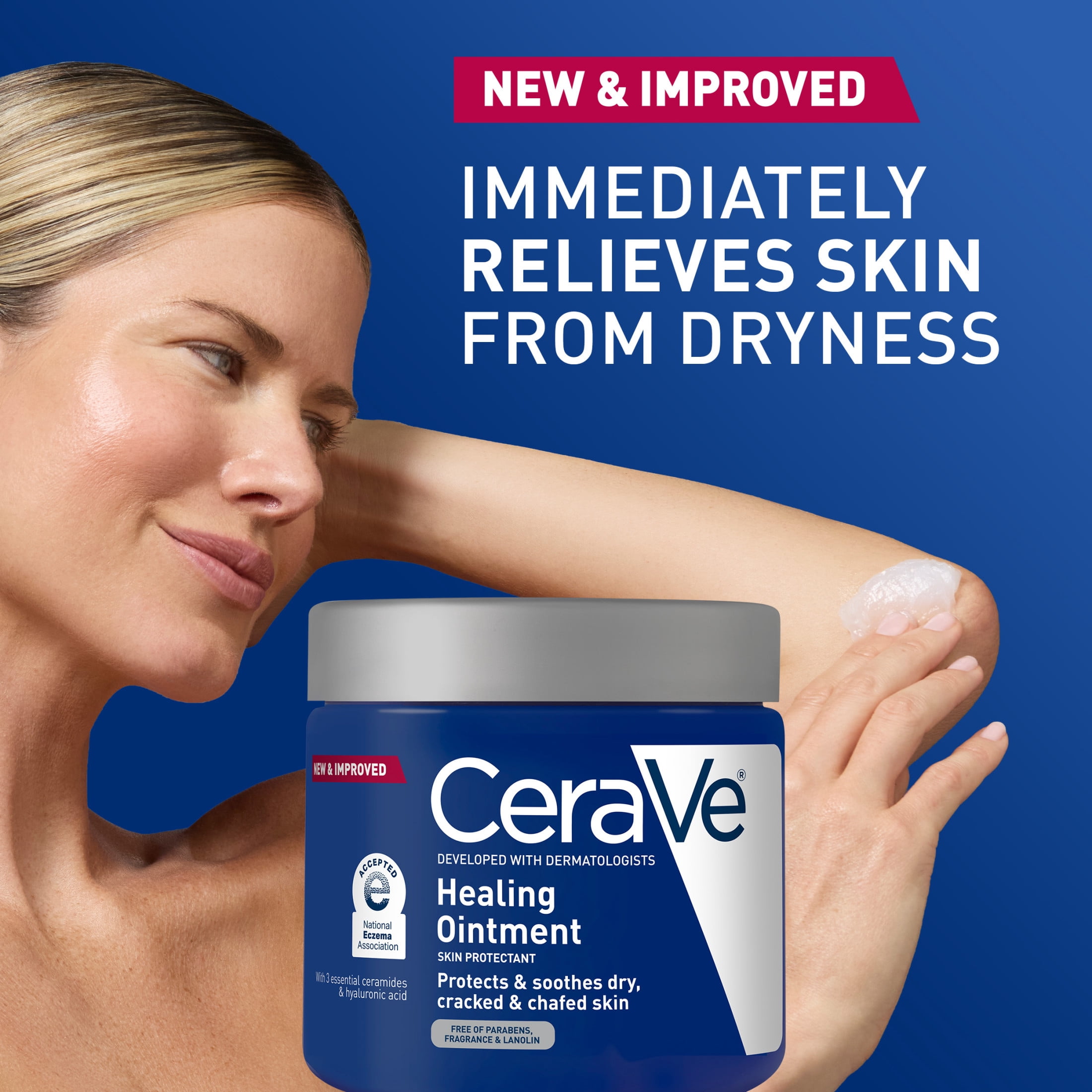 (3 pack) CeraVe Healing Ointment for Face & Body, Protects and Soothes Dry, Cracked, & Chafed Skin 12 oz