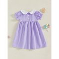 thumbnail image 5 of Lairauiy Kids Girls Summer Plaid Dress Letter Embroidery Short Sleeve A-Line Dress for Toddler Cute Clothes, 5 of 9