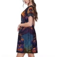 thumbnail image 2 of Disketp Dreamy Jester Under Stars para Vestido de Manga Corta para Mujeres, Vestidos de Verano para Mujeres, Casual y Holgado para la Playa, 2 of 6