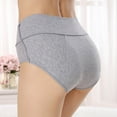 thumbnail image 3 of dazeni Womens Cotton Underwear Soft Full Coverage No Show Briefs Panties High Waisted Seamless Period Panty Ladies Panties Underpants L-2XL, 3 of 4