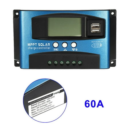 

60A MPPT Solar Panel Regulator Charge Controller 12V/24V Auto Focus Tracking Device