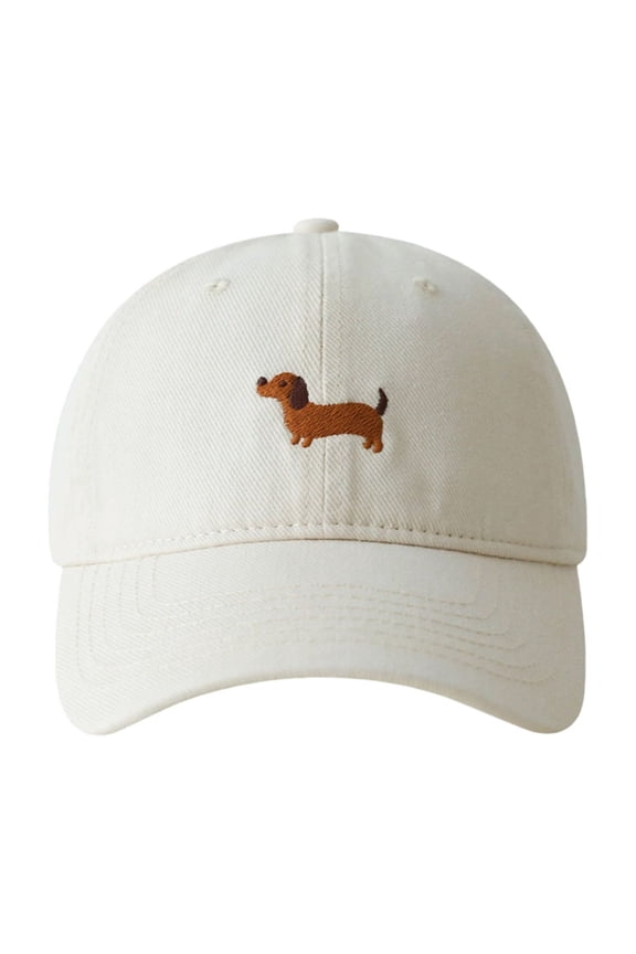 Cartoon Dog Embroidered Baseball Hat Soft Cotton Fabric Adjustable Strap For Men Women Kids